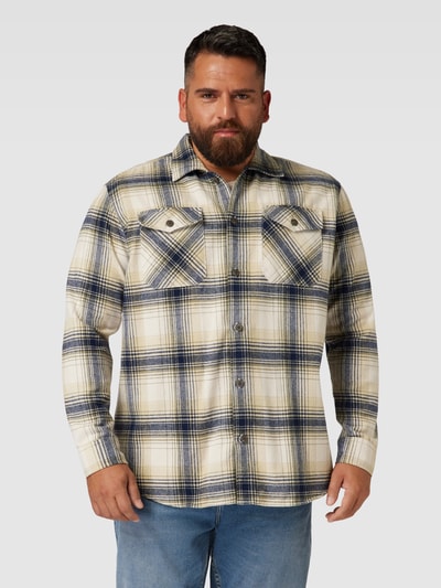 Jack & Jones Plus PLUS SIZE overshirt met borstzakken, model 'EDDIE' Beige - 4