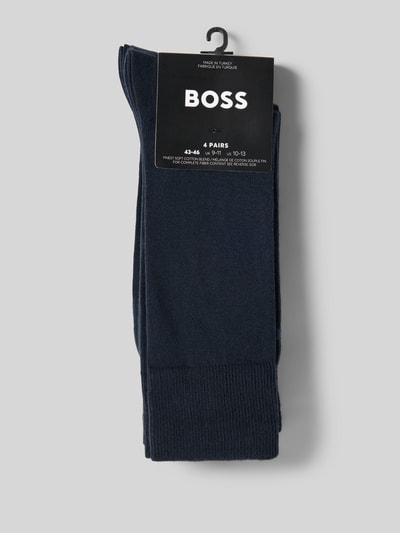 BOSS Sokken van katoenmix in een set van 4 paar Donkerblauw - 3