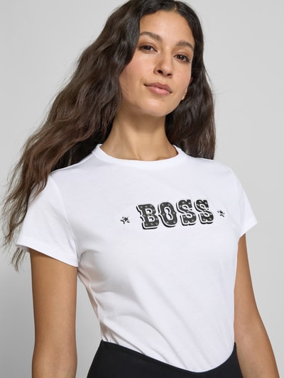 BOSS Orange Slim fit T-shirt van puur katoen Wit - 3