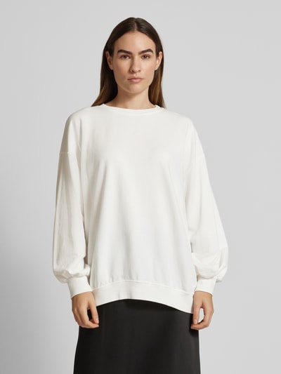 VILLA SOPHIE Oversized sweatshirt met ronde hals, model 'ESSENTIALS' Offwhite - 4