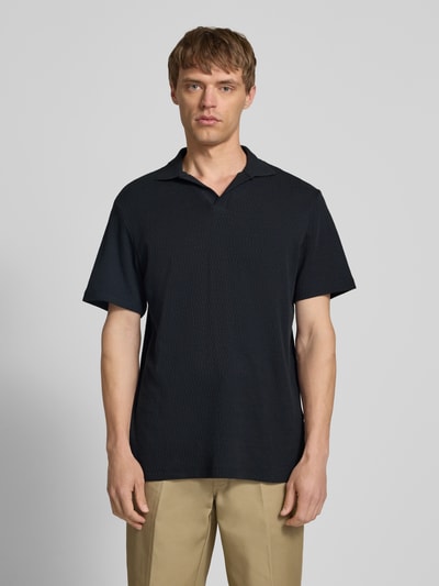 Blend Koszulka polo o kroju slim fit z fakturowanym wzorem Czarny 4