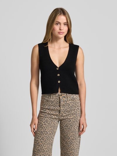Christian Berg Woman Mouwloos vest van puur kasjmier Zwart - 4
