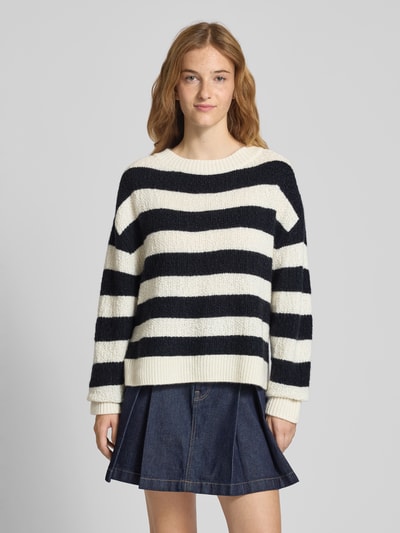 Windsor Gebreide pullover van een mix van scheerwol en kasjmier met ronde hals Marineblauw - 4