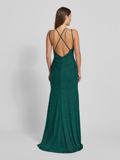 Mascara Abendkleid mit V-Ausschnitt und Raffungen Dunkelgruen 5