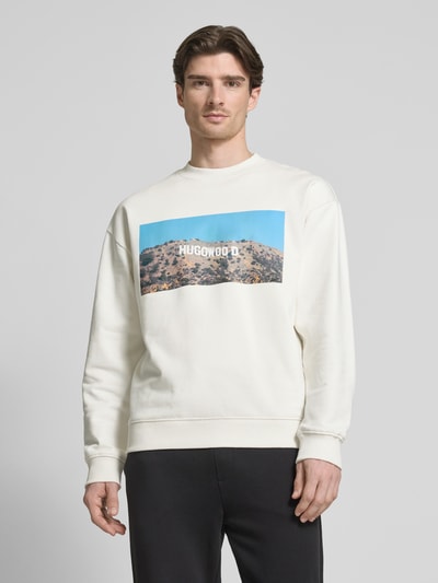 HUGO Sweatshirt mit Motiv-Print Modell 'Dartok' Offwhite 4