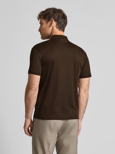 SELECTED HOMME Regular Fit Poloshirt aus Baumwoll-Mix Modell 'FAVE' Dunkelbraun 5