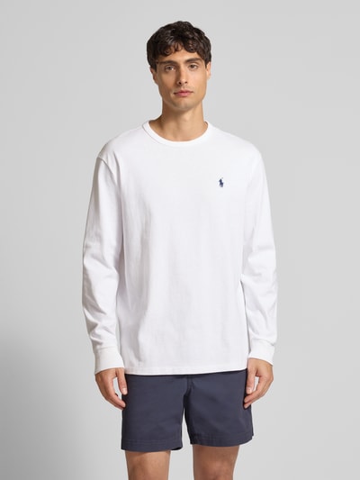 Polo Ralph Lauren Classic Fit Longsleeve mit Label-Stitching Weiss 4