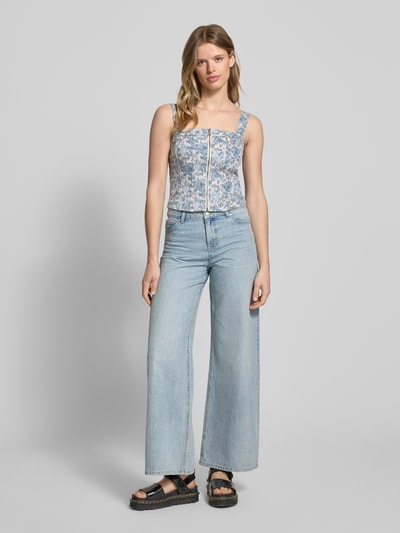 Levi's® Crop Top mit durchgehendem Reißverschluss Modell 'OPHELIA' Hellblau 1