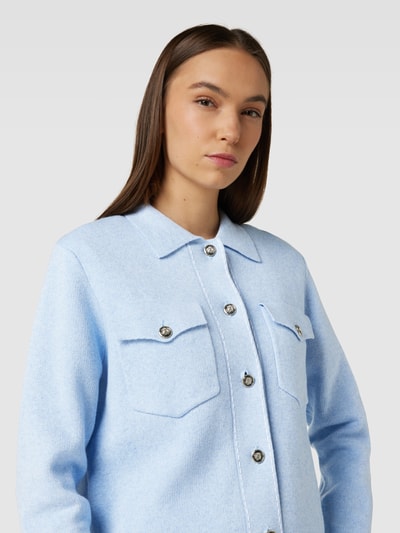 (THE MERCER) N.Y. Strickjacke aus Kaschmir-Mix mit Umlegekragen Hellblau 3