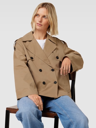 YAS Trenchcoat met reverskraag, model 'YASMINKI' Beige - 3