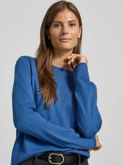 s.Oliver RED LABEL Regular Fit Strickpullover aus Baumwoll-Viskose-Mix Blau 3