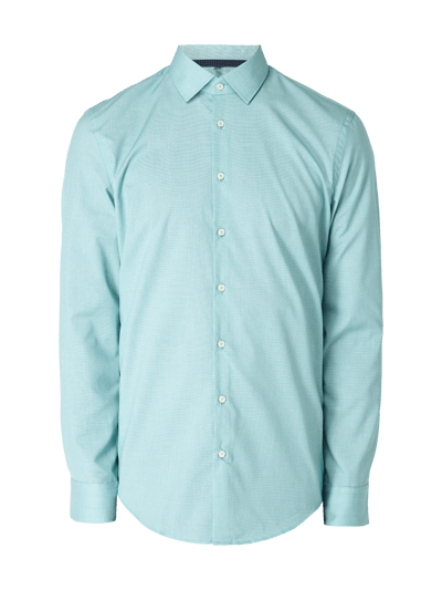 Jake*s Modern Fit Business-Hemd mit Hahnentritt-Dessin Smaragd 2