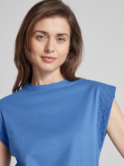 Mango T-Shirt mit Kappärmeln Modell 'MARIA' Blau 3