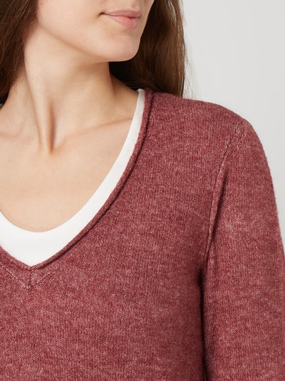 Vero Moda Pullover mit Woll-Anteil Modell 'Simone'  Bordeaux 3