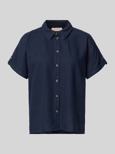 FREE/QUENT Relaxed Fit Bluse aus Leinen-Viskose-Mix Modell 'Lava' Marine 2