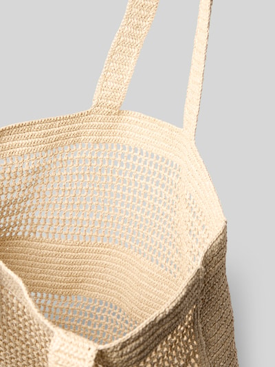 Produktfoto, Tote Bag mit Label-Detail Modell 'LAREN' van Drykorn, dames tas in beige, geweven structuur, open hoofdvak, lange hengsels, breedte 43 cm, lengte 40 cm, diepte 8 cm, schouderbandlengte 68 cm