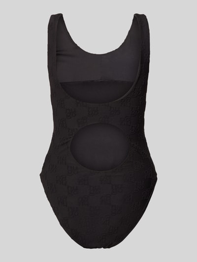 HUGO Badeanzug mit Allover-Logo-Muster Black 3