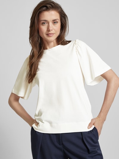 Selected Femme T-Shirt in unifarbenem Design Modell 'PENELOPE' Weiss 3