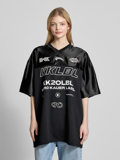 Karo Kauer Oversized T-shirt met labelprint Zwart - 4