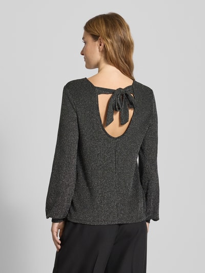 Only Regular Fit Langarmshirt mit auffälligem Metallic Allover-Muster Modell 'CAROL' Silber 5