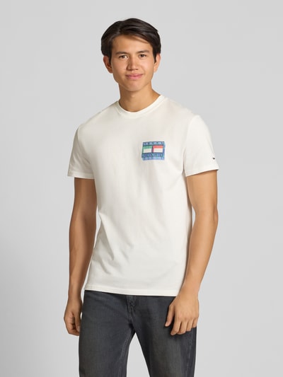 Tommy Jeans Regular Fit T-Shirt aus reiner Baumwolle Offwhite 5