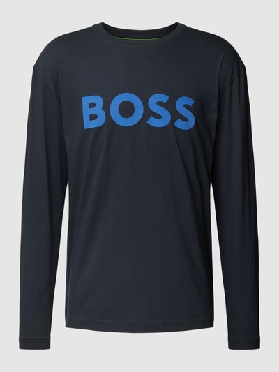 BOSS Green Longsleeve mit Label-Detail Dunkelblau 2