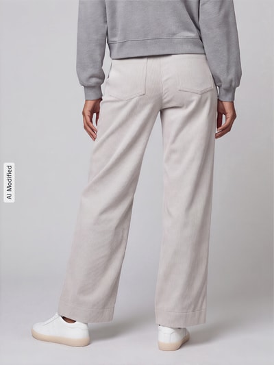 MAC Wide Leg Cordhose mit Gürtelschlaufen Modell 'Palazzo' Offwhite 5