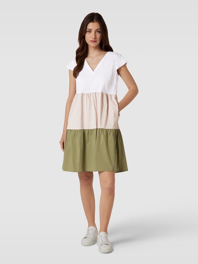 MORE & MORE Minikleid mit Colour-Blocking-Design Oliv 1