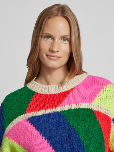 Essentiel Gebreide pullover met ronde hals Felroze - 3