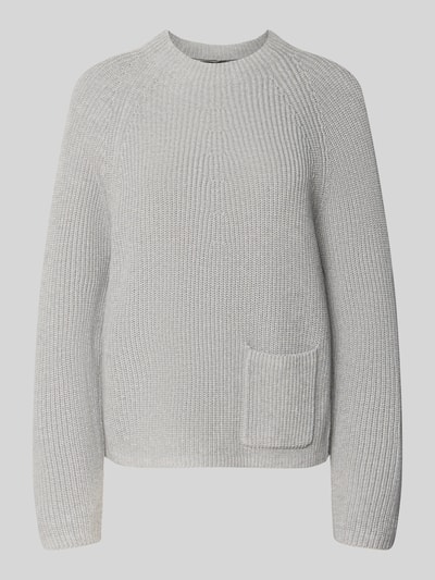 Produktfoto, Regular Fit Pullover aus reiner Baumwolle Modell 'Riya' von Oui, sweter z bawełny, krój regular fit, imitacja dzianiny, nakładana kieszeń, Długość tyłu w rozmiarze 36: 57 cm, Długość rękawów w rozmiarze 36: 38 cm