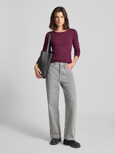 Tom Tailor Regular Fit Langarmshirt aus Baumwoll-Mix Bordeaux 1
