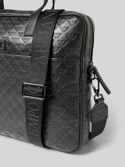 Emporio Armani Laptoptasche mit Allover-Logo-Muster Black 3