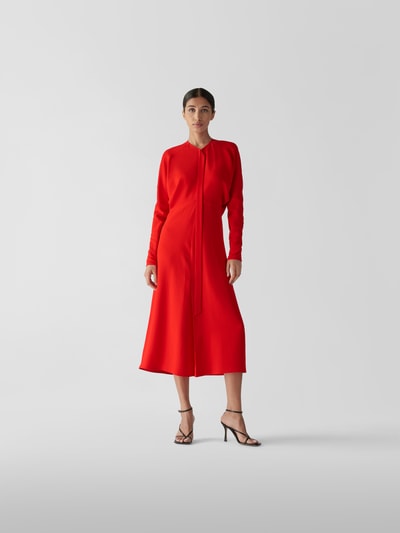 Victoria Beckham Midikleid mit Zierbesatz Rot 1