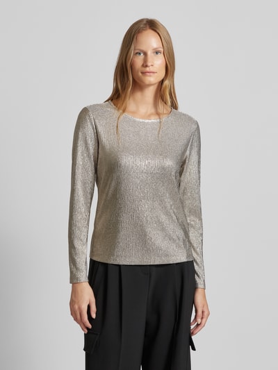 Oui Longsleeve met ronde hals Zilver - 4