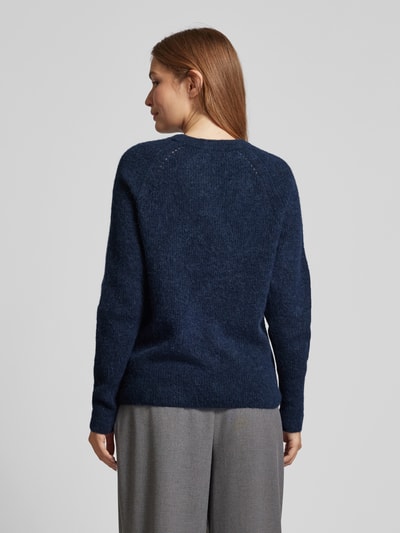 MOS MOSH Gebreide pullover met raglanmouwen, model 'Tammy Thora' Marineblauw - 5