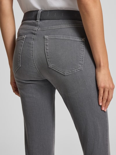 Angels Slim fit jeans met logostitching, model 'Ornella' Middengrijs - 3