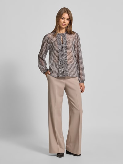 Marc Cain Regular fit blouse met ruches Taupe - 1