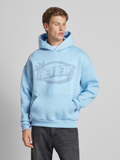 REVIEW Hoodie mit Kapuze Rauchblau 4