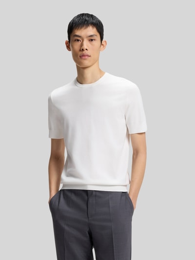 HUGO Slim Fit T-Shirt aus Feinstrick Modell 'SAN CARL-CV' Weiss 4