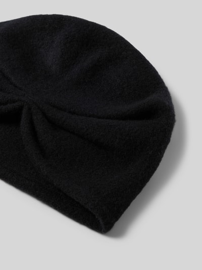 Loevenich Czapka z czystej wełny z efektem dzianiny model ‘NOS’ Czarny 2