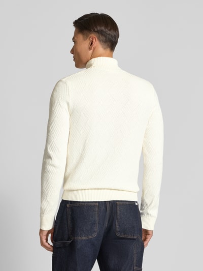 SELECTED HOMME Regular Fit Rollkragenpullover aus reiner Baumwolle Modell 'TREVOR' Offwhite 5