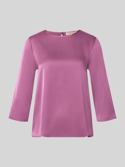 Produktfoto, Bluse aus Satin von Rinascimento in roze, Materiaalmix met stretch, getailleerd model, ronde hals, met lange mouwen