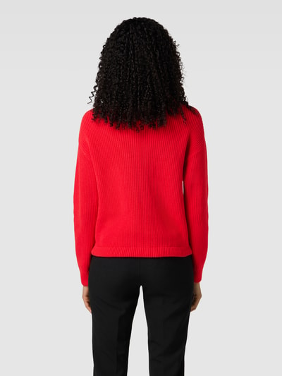 Jake*s Casual Gebreide pullover met ribboorden Rood - 5