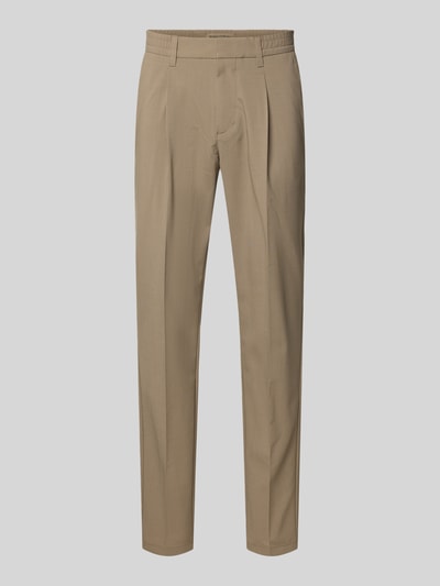 Produktfoto, beige Tapered Fit Weite HOSE von Marc O'Polo × DFB Travel Collection Modell 'MOROT JOGGER', Herren Weite Hose, glatte Oberfläche