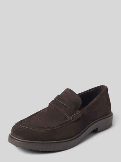 Geox Loafers van leer, model 'MASSIMIANO' Donkerbruin - 1