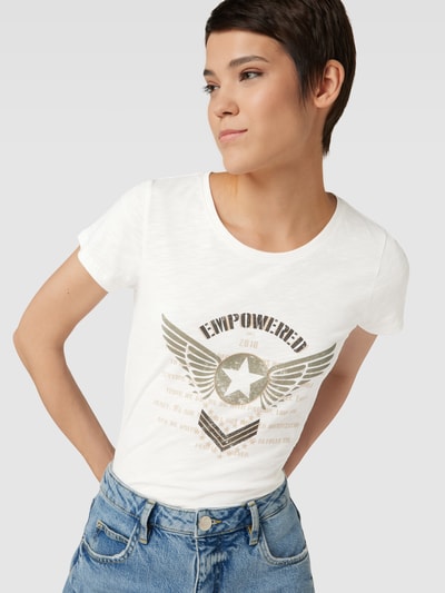 MOS MOSH T-Shirt mit Statement-Print Modell 'MILI' Offwhite 3