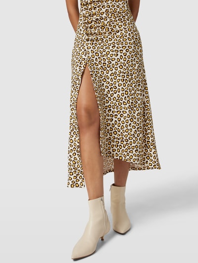 Rabanne Maxikleid mit Animal-Print Hellbraun 3