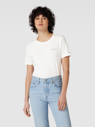 Tommy Hilfiger T-Shirt mit Label-Print Modell '1985' Offwhite 4