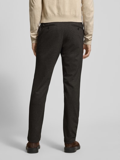 Christian Berg Men Regular fit stoffen broek met viscose Donkerbruin - 5