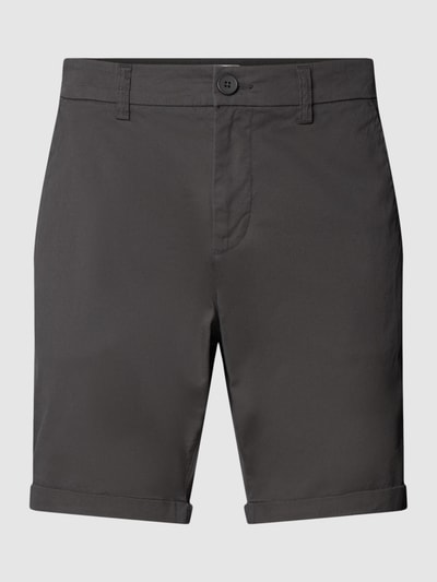 Knowledge Cotton Apparel Regular Fit Chino-Shorts mit Gesäßtaschen Anthrazit 2